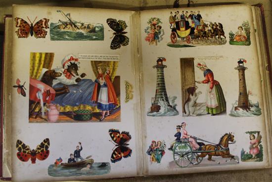 Victorian album of cut out lithographs